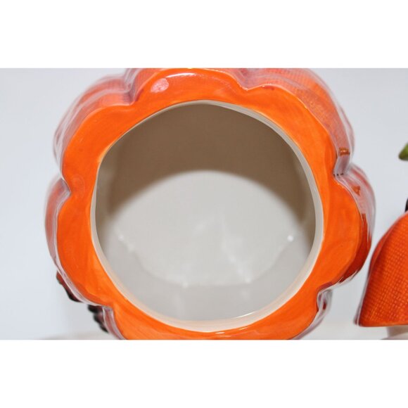 Cookie Jar - Stitch Pumpkin by Blue Sky Pottery  - 12" - Picture 4 of 5